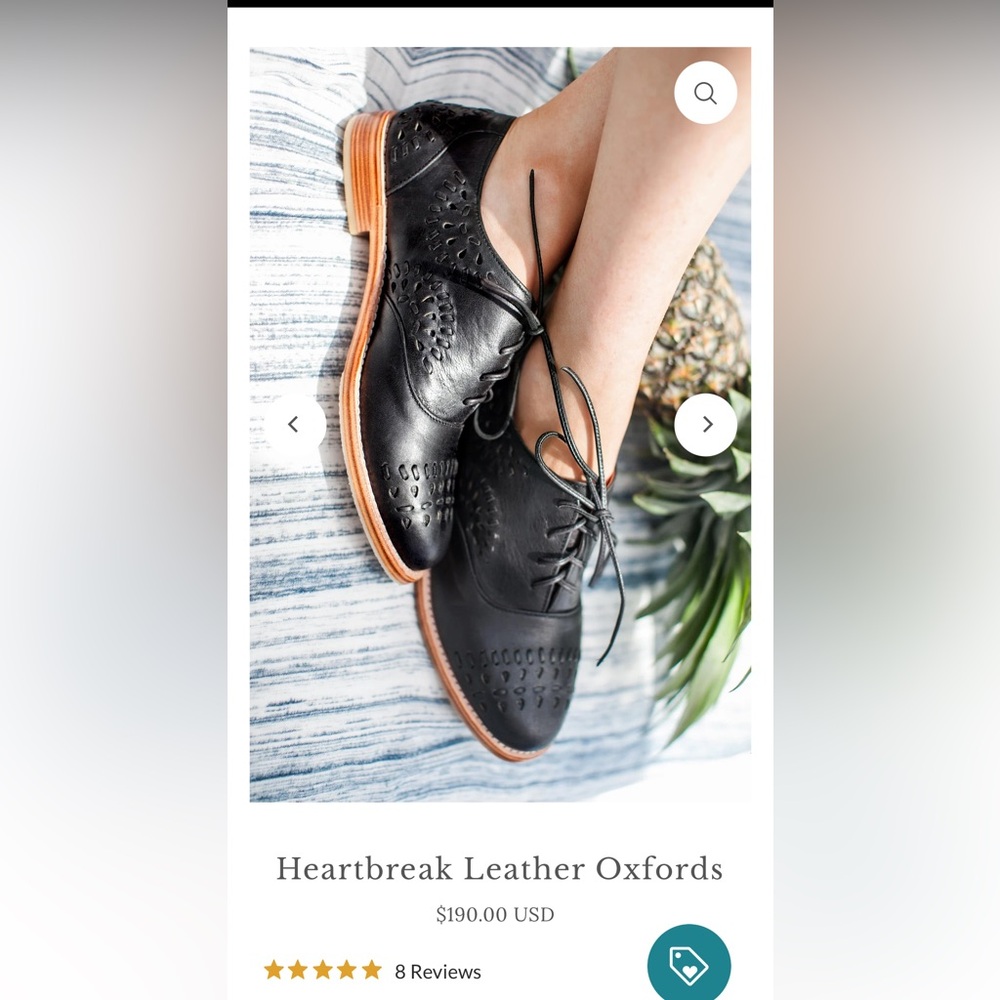 Bali Elf Heartbreak Leather Oxfords Size 9